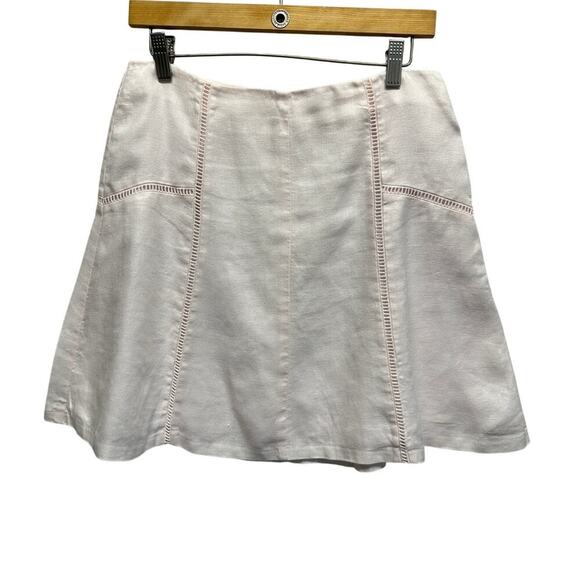 Loft 100% Linen Petal Pink A Line Women Skirt Lined 6 Resort Quiet Luxury Cruise - Picture 1 of 10